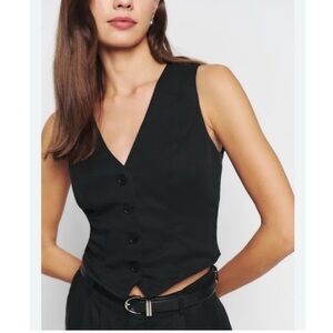 Reformation Black Button-Up Vest